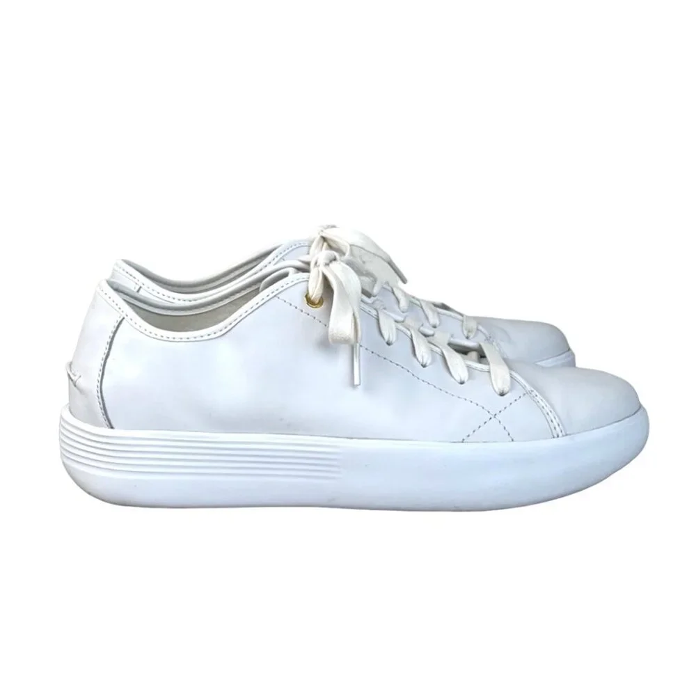Cole Haan Womens Sz 10.5 B Grand Crosscourt Tennis Platform Optic White Sneakers